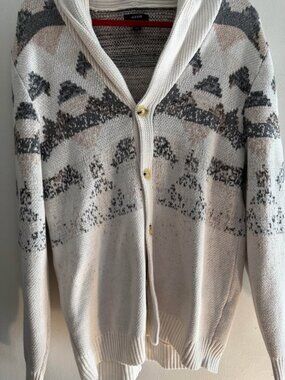 Alfani Men’s Shawl Cardigan White Ivory Sweater Size M